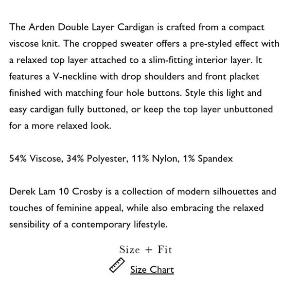 Derek Lam 10 Crosby Arden Double Layer V-neck Knit Cropped Cardigan - Picture 15 of 15